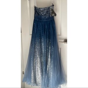 Blue silver dress